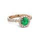 3 - Aelan Signature Emerald and Diamond Floral Halo Engagement Ring 