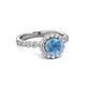 3 - Aelan Signature Blue Topaz and Diamond Floral Halo Engagement Ring 