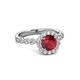 3 - Aelan Signature Ruby and Diamond Floral Halo Engagement Ring 