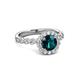 3 - Aelan Signature Blue and White Diamond Floral Halo Engagement Ring 