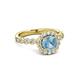 3 - Aelan Signature Aquamarine and Diamond Floral Halo Engagement Ring 