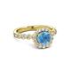 3 - Aelan Signature Blue Topaz and Diamond Floral Halo Engagement Ring 