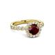 3 - Aelan Signature Red Garnet and Diamond Floral Halo Engagement Ring 