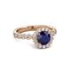 3 - Aelan Signature Blue Sapphire and Diamond Floral Halo Engagement Ring 