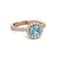 3 - Aelan Signature Aquamarine and Diamond Floral Halo Engagement Ring 