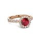 3 - Aelan Signature Ruby and Diamond Floral Halo Engagement Ring 