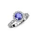 4 - Aelan Signature Round Tanzanite and Diamond Floral Halo Engagement Ring 