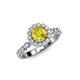 4 - Aelan Signature Yellow and White Diamond Floral Halo Engagement Ring 