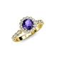 4 - Aelan Signature Iolite and Diamond Floral Halo Engagement Ring 