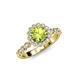 4 - Aelan Signature Peridot and Diamond Floral Halo Engagement Ring 