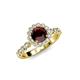 4 - Aelan Signature Red Garnet and Diamond Floral Halo Engagement Ring 