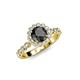 4 - Aelan Signature Black and White Diamond Floral Halo Engagement Ring 