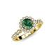 4 - Aelan Signature Diamond and Lab Created Alexandrite Floral Halo Engagement Ring 