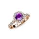 4 - Aelan Signature Amethyst and Diamond Floral Halo Engagement Ring 