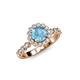 4 - Aelan Signature Blue Topaz and Diamond Floral Halo Engagement Ring 