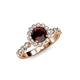 4 - Aelan Signature Red Garnet and Diamond Floral Halo Engagement Ring 