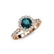 4 - Aelan Signature London Blue Topaz and Diamond Floral Halo Engagement Ring 