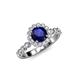 4 - Aelan Signature Blue Sapphire and Diamond Floral Halo Engagement Ring 