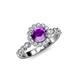 4 - Aelan Signature Amethyst and Diamond Floral Halo Engagement Ring 