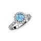 4 - Aelan Signature Blue Topaz and Diamond Floral Halo Engagement Ring 