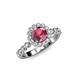 4 - Aelan Signature Rhodolite Garnet and Diamond Floral Halo Engagement Ring 