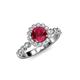 4 - Aelan Signature Ruby and Diamond Floral Halo Engagement Ring 