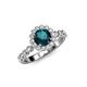 4 - Aelan Signature London Blue Topaz and Diamond Floral Halo Engagement Ring 