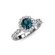 4 - Aelan Signature Blue and White Diamond Floral Halo Engagement Ring 