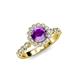 4 - Aelan Signature Amethyst and Diamond Floral Halo Engagement Ring 