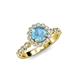 4 - Aelan Signature Blue Topaz and Diamond Floral Halo Engagement Ring 