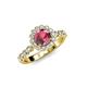 4 - Aelan Signature Rhodolite Garnet and Diamond Floral Halo Engagement Ring 