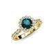 4 - Aelan Signature London Blue Topaz and Diamond Floral Halo Engagement Ring 