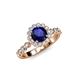 4 - Aelan Signature Blue Sapphire and Diamond Floral Halo Engagement Ring 