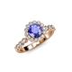 4 - Aelan Signature Tanzanite and Diamond Floral Halo Engagement Ring 