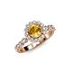 4 - Aelan Signature Citrine and Diamond Floral Halo Engagement Ring 