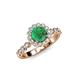 4 - Aelan Signature Emerald and Diamond Floral Halo Engagement Ring 