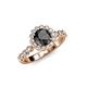 4 - Aelan Signature Black and White Diamond Floral Halo Engagement Ring 