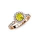 4 - Aelan Signature Yellow and White Diamond Floral Halo Engagement Ring 
