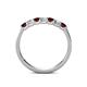 4 - Fiala 2.70 mm Red Garnet and Diamond 7 Stone Wedding Band 