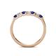 4 - Fiala 2.70 mm Blue Sapphire and Diamond 7 Stone Wedding Band 