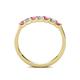 4 - Fiala 2.70 mm Pink Tourmaline and Diamond 7 Stone Wedding Band 