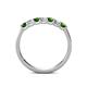 4 - Fiala 2.70 mm Green Garnet and Diamond 7 Stone Wedding Band 