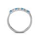 4 - Fiala 2.70 mm Blue Topaz and Diamond 7 Stone Wedding Band 