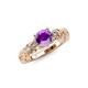 4 - Carina Signature Amethyst and Diamond Engagement Ring 