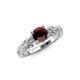 4 - Carina Signature Red Garnet and Diamond Engagement Ring 