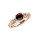 4 - Carina Signature Red Garnet and Diamond Engagement Ring 