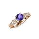 4 - Belinda Signature Iolite and Diamond Engagement Ring 