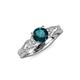 4 - Belinda Signature London Blue Topaz and Diamond Engagement Ring 