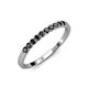 3 - Clara 2.40 mm Black Diamond 10 Stone Wedding Band 