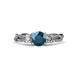 3 - Alika Signature London Blue Topaz and Diamond Three Stone Engagement Ring 